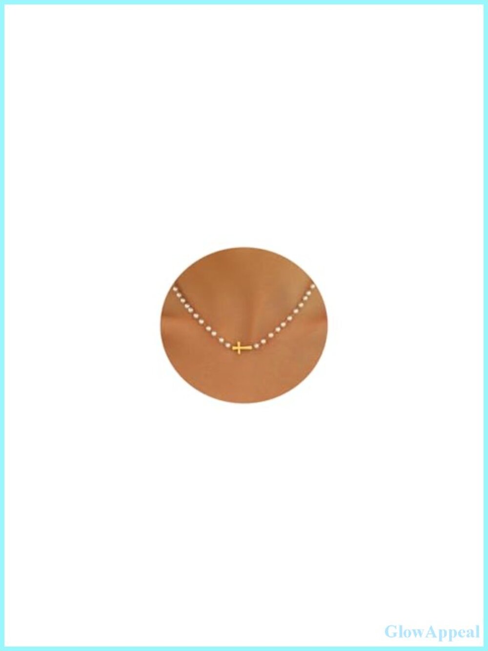 18K Gold Plated Dainty Pearl Cross Necklace for Women Non Tarnish
